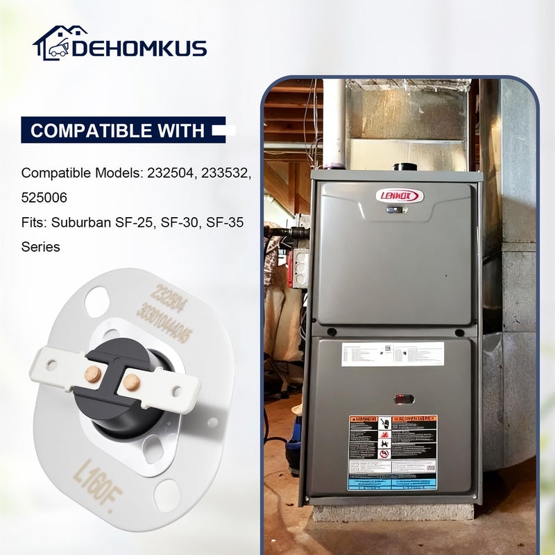 DEHOMKUS 232504 Limit Switch L160 Degree for Suburban RV Furnaces SF-25/30/35, SF-25F/30F/35F, SF-25Q/30Q/35Q Replace 233532 525006 Temperature Limit Switch - Image 5